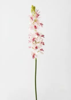 Afloral Artificial Flowers Pink Mauve Fake Cymbidium Orchid - 31"