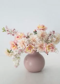 Afloral Dusty Pink Round Ceramic Vase - 8