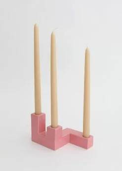 Afloral Pink Modern Geometric Candle Holder - 4" Tools & Accents