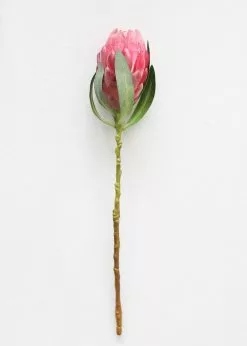 Afloral Artificial Flowers Pink Faux Protea Bud Flower - 18.5"