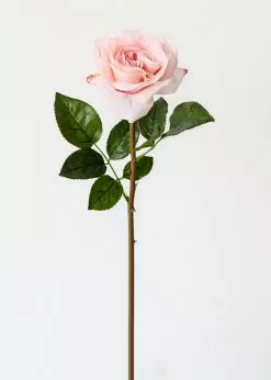 Afloral Real Touch Fake Flowers Rose In Pink - 23.5" Artificial Flowers