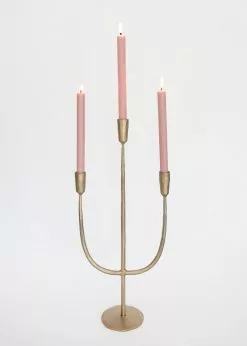 Afloral Antique Gold Candelabra Candle Holder - 21.5