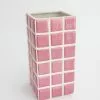 Afloral Pink Dolomite Ceramic Tile Vase - 8."