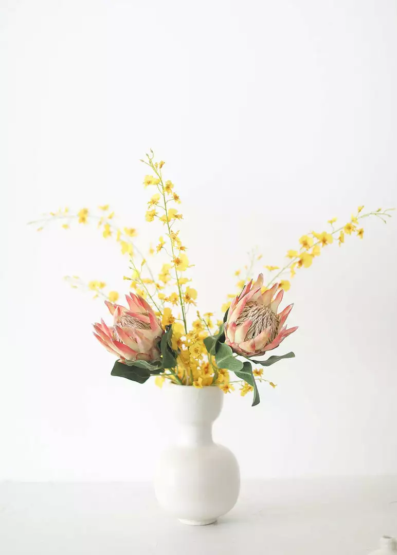 Afloral Coral Yellow Artificial King Protea - 29"