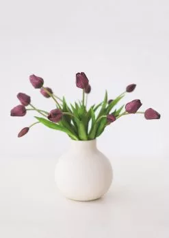 Afloral Artificial Flowers Bundle Of 7 Purple Artificial Tulip Flower - 18.5"