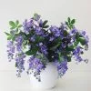 Afloral Violet Blue Silk Hanging Wisteria Bush - 31"