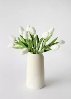 Afloral.com Artificial Flowers Real Touch Tulip Flower Bundle Of 12 - 14.5