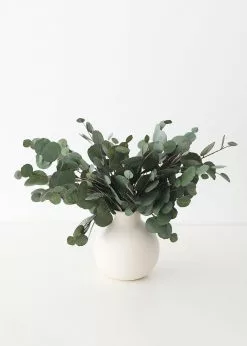 Afloral Artificial Plants Real Touch Silver Dollar Eucalyptus - 30