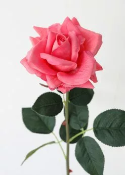 Afloral Real Touch Rose In Watermelon Pink - 20.5" Artificial Flowers