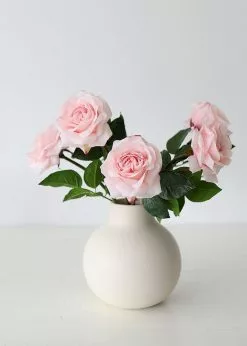 Afloral Real Touch Fake Flowers Rose In Pink - 23.5" Artificial Flowers