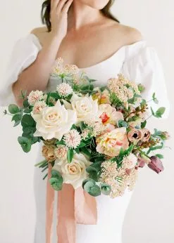 Afloral Artificial Flowers Blush Artificial Clover Wildflowers - 21.5