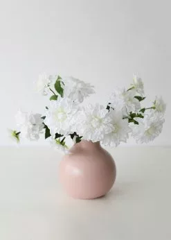 Afloral White Real Touch Dahlia Fake Flowers - 23.5" Artificial Flowers