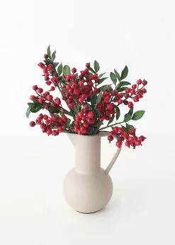 Afloral Artificial Plants Artificial Winter Red Berry Pick - 14