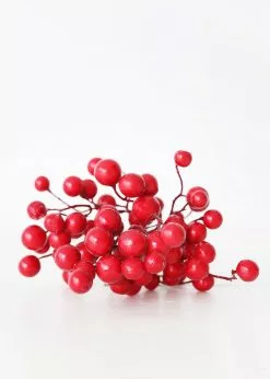 Afloral Christmas Red Artificial Berries Pick - 9" Artificial Plants