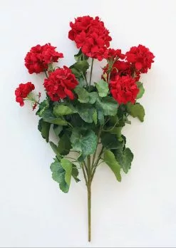Afloral Artificial Flowers UV Protected Indoor/Outdoor Fake Geranium Bush - 24"
