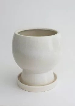 Afloral Vases Ceramic Pot With Saucer And Drainage - 11"
