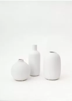 Afloral Set Of 3 Matte Ceramic Bud Vases - 4.25-7"