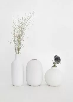 Afloral Set Of 3 Matte Ceramic Bud Vases - 4.25-7