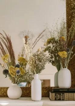 Afloral Set Of 3 Matte Ceramic Bud Vases - 4.25-7"