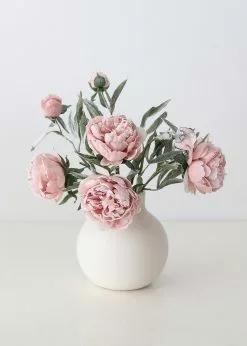 Afloral Artificial Flowers Artificial Snowy Pink Peony Flower - 27.5"