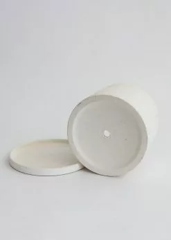 Afloral Speckled Ceramic Pot With Saucer - 5.5