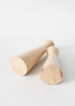 Afloral Set Of 2 - Modern Wooden Candle Holders - 5.5-7