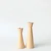 Afloral Set Of 2 - Modern Wooden Candle Holders - 5.5-7"