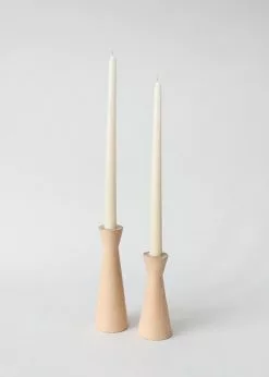Afloral Set Of 2 - Modern Wooden Candle Holders - 5.5-7