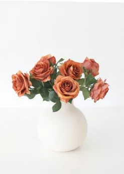 Afloral Fake Rose In Terracotta - 21.5