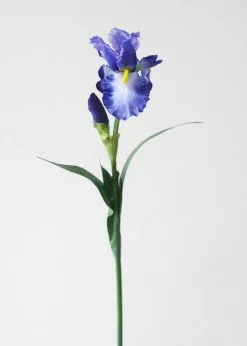 Afloral Artificial Bearded Iris In Violet Blue - 32" Artificial Flowers