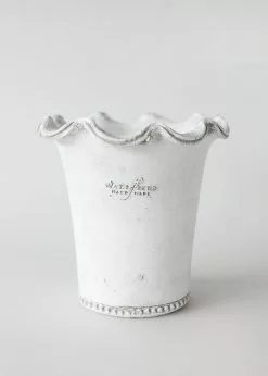 Afloral Wakefield Whitewashed Clay Pot With Drainage - 7"