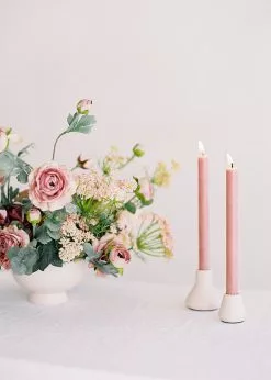 Afloral Tools & Accents Pack Of 6 Taper Candles In Desert Rose - 9.5