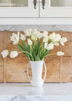 Afloral Farmhouse Ceramic Vase With Handles - 7.75" Vases