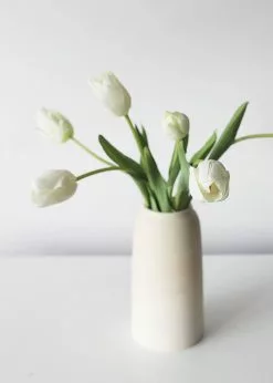 Afloral Bundle Of 5 Real Touch White Tulips - 22