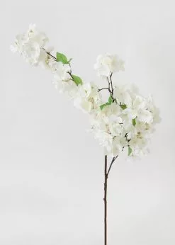 Afloral Artificial Flowers Faux Cherry Blossom In Cream White - 44"