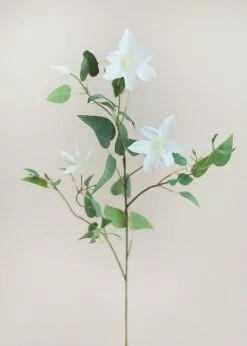 Afloral White Faux Clematis Flower Branch - 46" Artificial Flowers