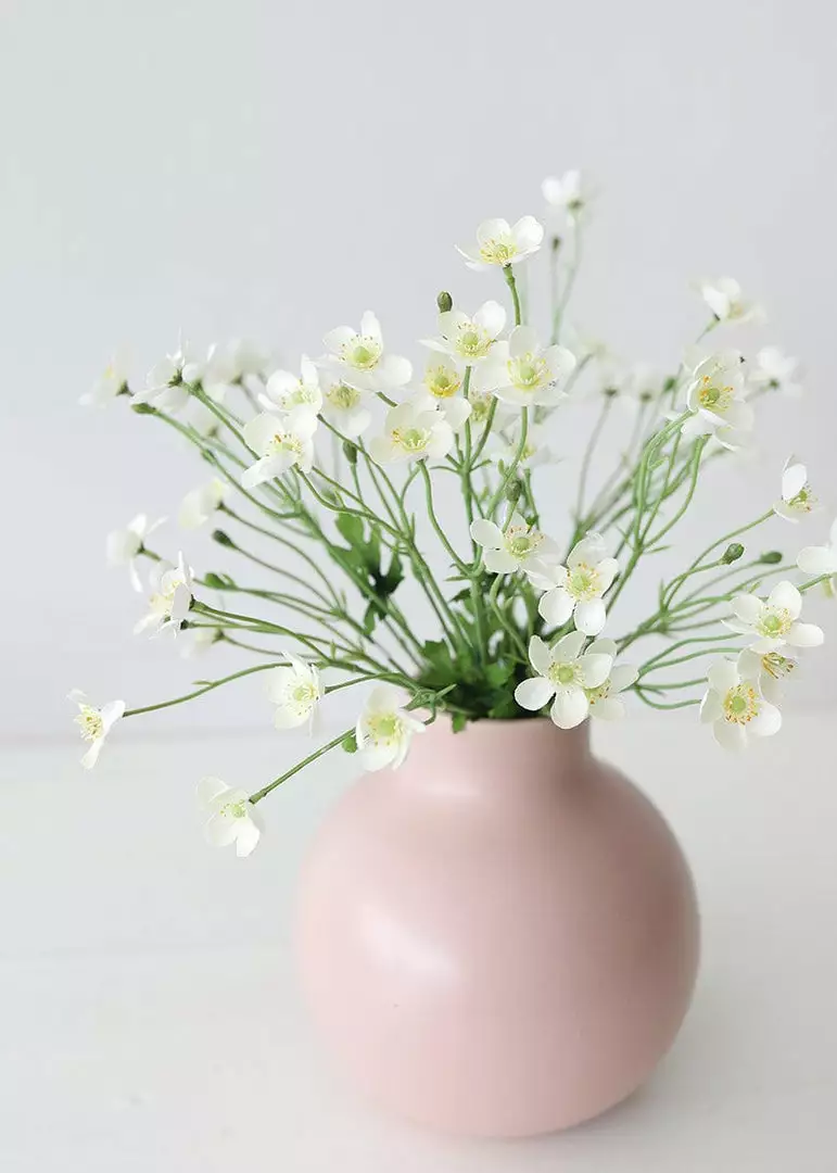 Afloral Artificial Flowers Cream White Artificial Buttercups - 25"