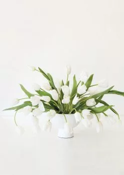 Afloral Bundle Of 7 White Real Touch Tulip Flowers - 14
