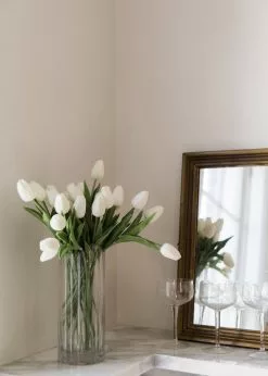 Afloral.com Artificial Flowers Real Touch Tulip Flower Bundle Of 12 - 14.5