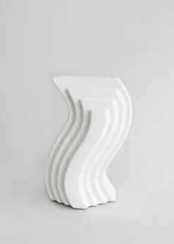 Vases Afloral Nordic Cream White Wave Vase - 8"