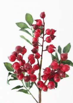 Afloral Artificial Plants Artificial Winter Red Berry Pick - 14"