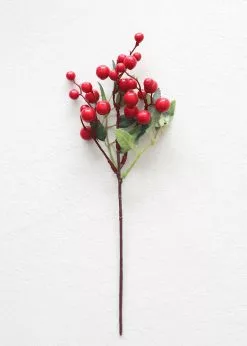Afloral Artificial Holiday Berries In Red - 13" Artificial Plants