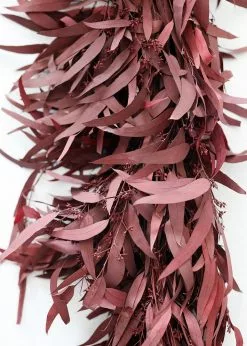 Afloral Burgundy Preserved Eucalyptus Garland - 76" Dried Flowers