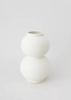 Afloral Matte Ceramic Double Orb Vase - 8"