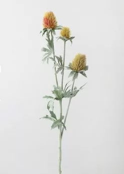 Afloral Yellow Green Artificial Thistle Wildflowers - 30.5"