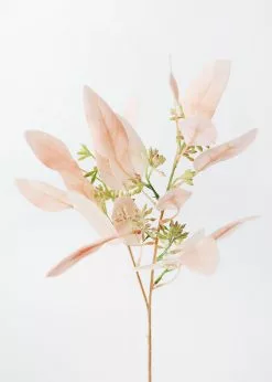 Afloral Fake Seeded Eucalyptus Leaves In Blush - 18"