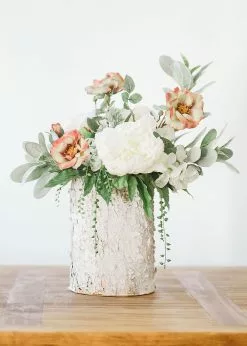 Afloral Natural Touch Peony In Cream White - 30