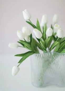 Afloral.com Artificial Flowers Real Touch Tulip Flower Bundle Of 12 - 14.5"